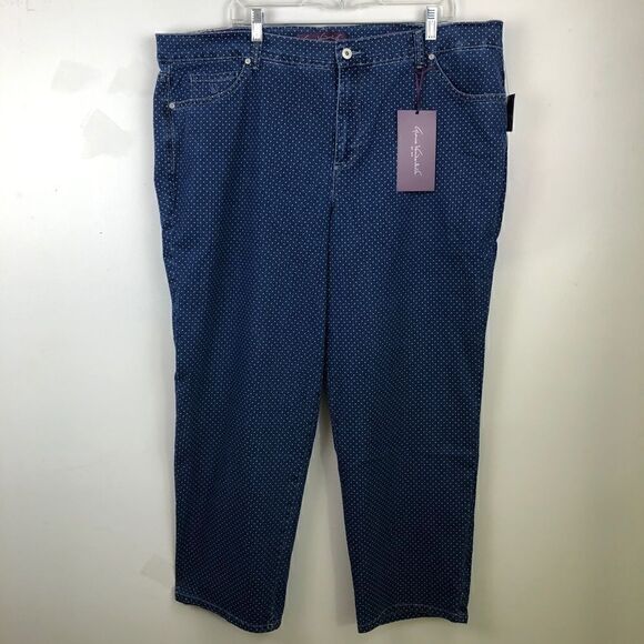 NWT Gloria Vanderbilt Amanda Tummy Slimmer Stretch Tapered 22W Short Jeans!! - Picture 7 of 13